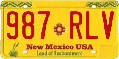 NM license plate 987RLV