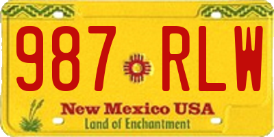 NM license plate 987RLW