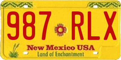 NM license plate 987RLX