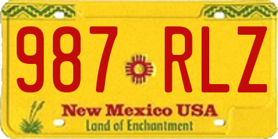 NM license plate 987RLZ