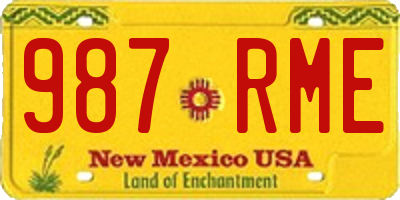NM license plate 987RME