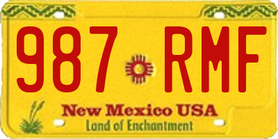 NM license plate 987RMF
