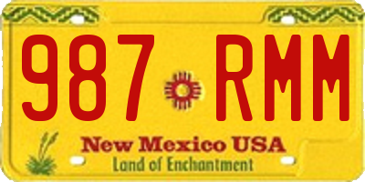NM license plate 987RMM