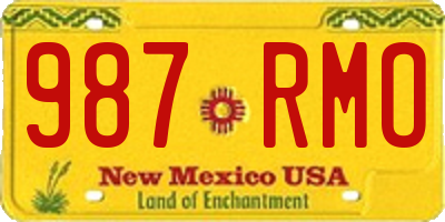NM license plate 987RMO