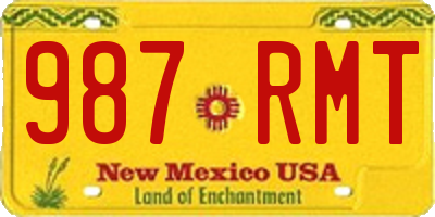 NM license plate 987RMT