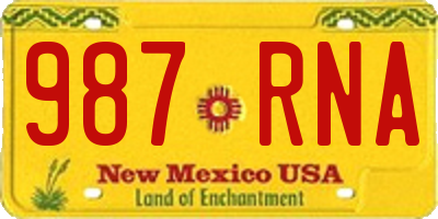 NM license plate 987RNA