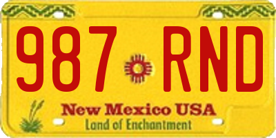 NM license plate 987RND