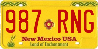NM license plate 987RNG