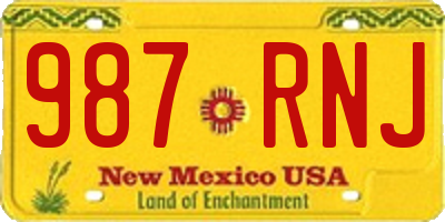 NM license plate 987RNJ
