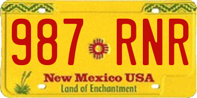 NM license plate 987RNR