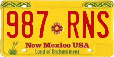 NM license plate 987RNS