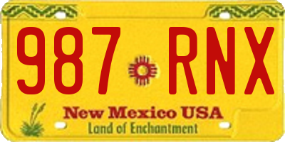 NM license plate 987RNX