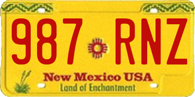 NM license plate 987RNZ