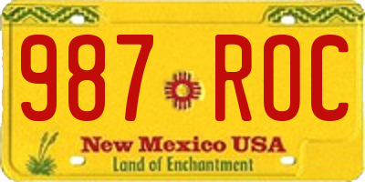 NM license plate 987ROC