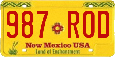 NM license plate 987ROD