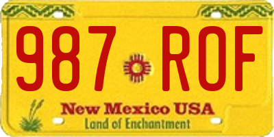 NM license plate 987ROF