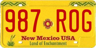 NM license plate 987ROG