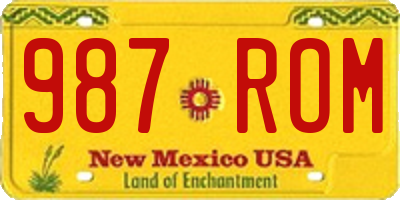 NM license plate 987ROM