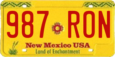 NM license plate 987RON