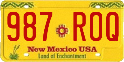 NM license plate 987ROQ