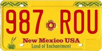 NM license plate 987ROU