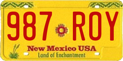NM license plate 987ROY