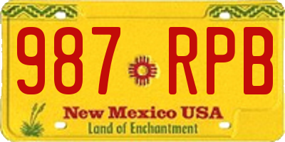 NM license plate 987RPB