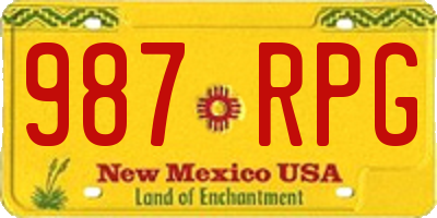 NM license plate 987RPG