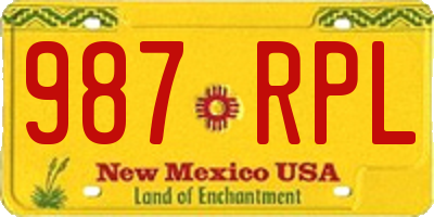 NM license plate 987RPL