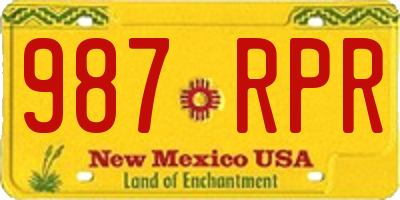 NM license plate 987RPR