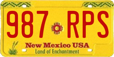 NM license plate 987RPS