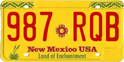 NM license plate 987RQB