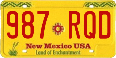 NM license plate 987RQD