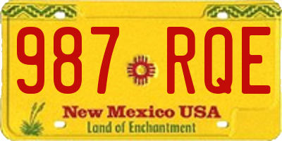 NM license plate 987RQE