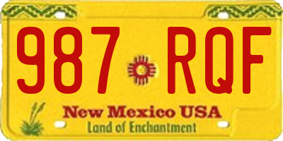 NM license plate 987RQF