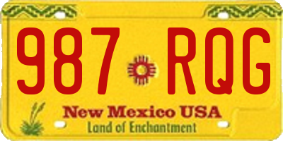 NM license plate 987RQG