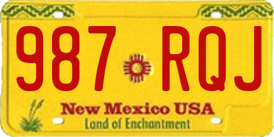 NM license plate 987RQJ