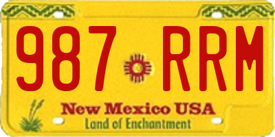 NM license plate 987RRM