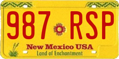 NM license plate 987RSP