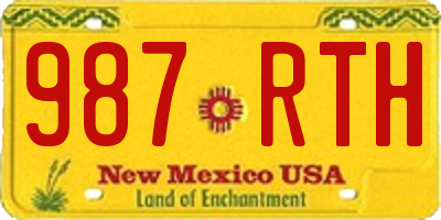 NM license plate 987RTH