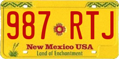 NM license plate 987RTJ