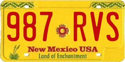 NM license plate 987RVS