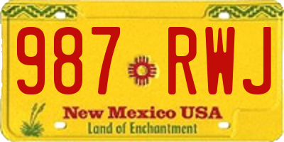 NM license plate 987RWJ