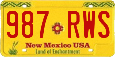 NM license plate 987RWS