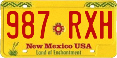 NM license plate 987RXH