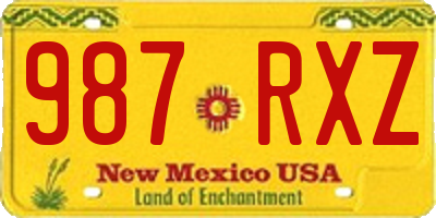 NM license plate 987RXZ