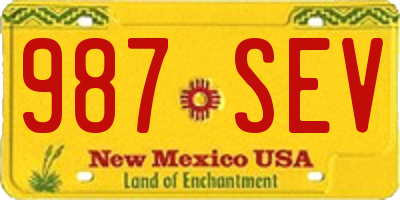 NM license plate 987SEV