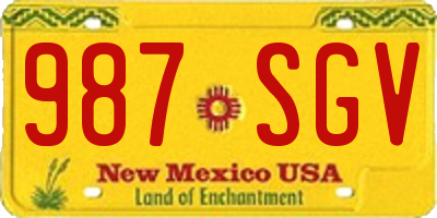 NM license plate 987SGV