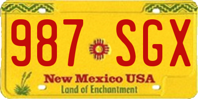 NM license plate 987SGX