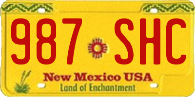 NM license plate 987SHC